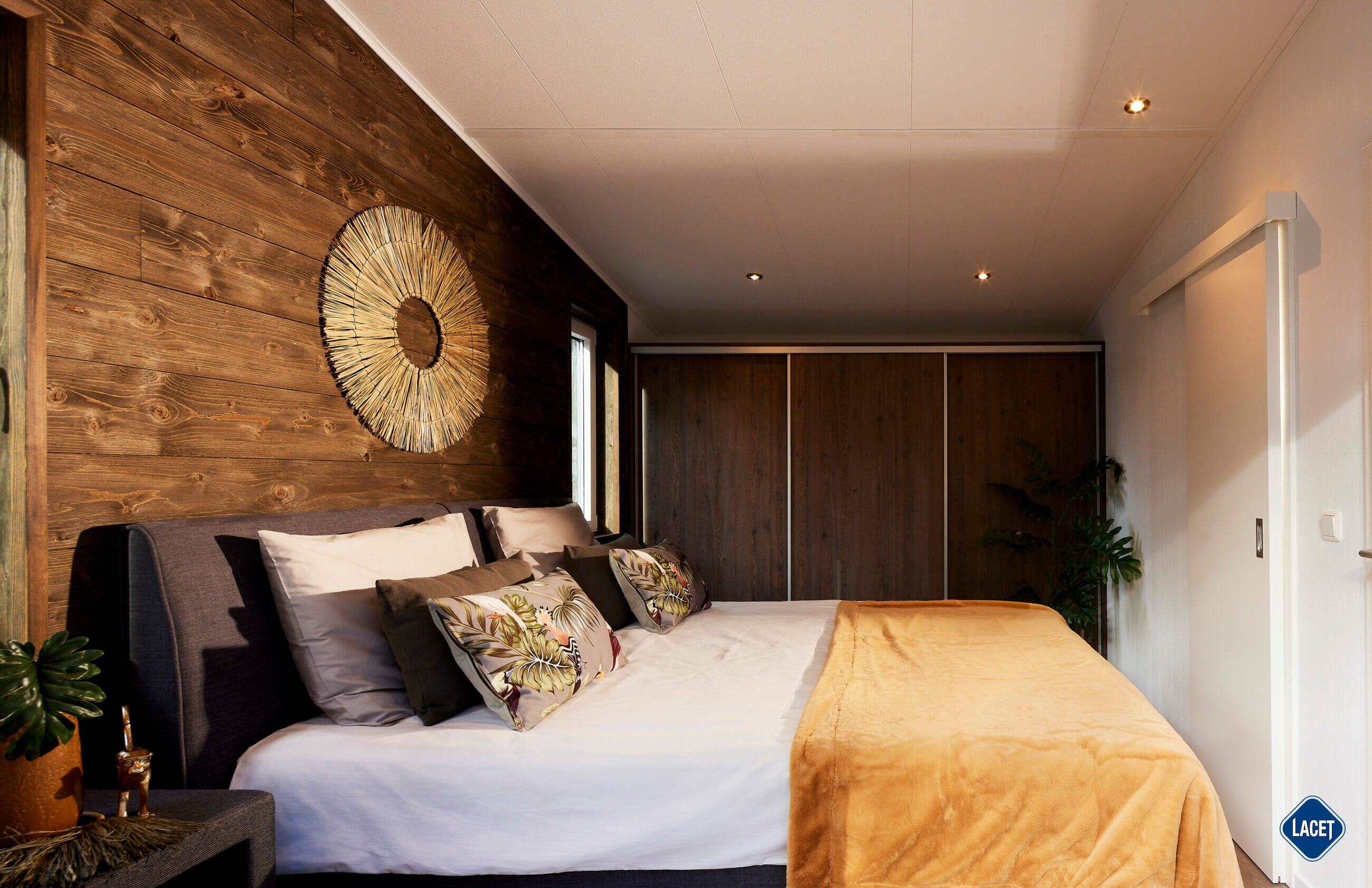 Schlafzimmer eines LACET Mobilheims