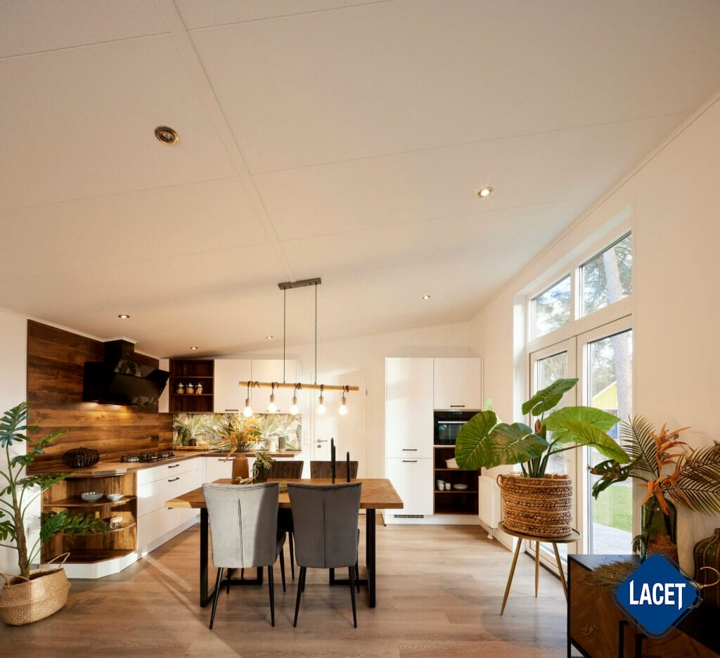 Luxus Mobilheim kaufen: Innenraum mit Designer-Küche