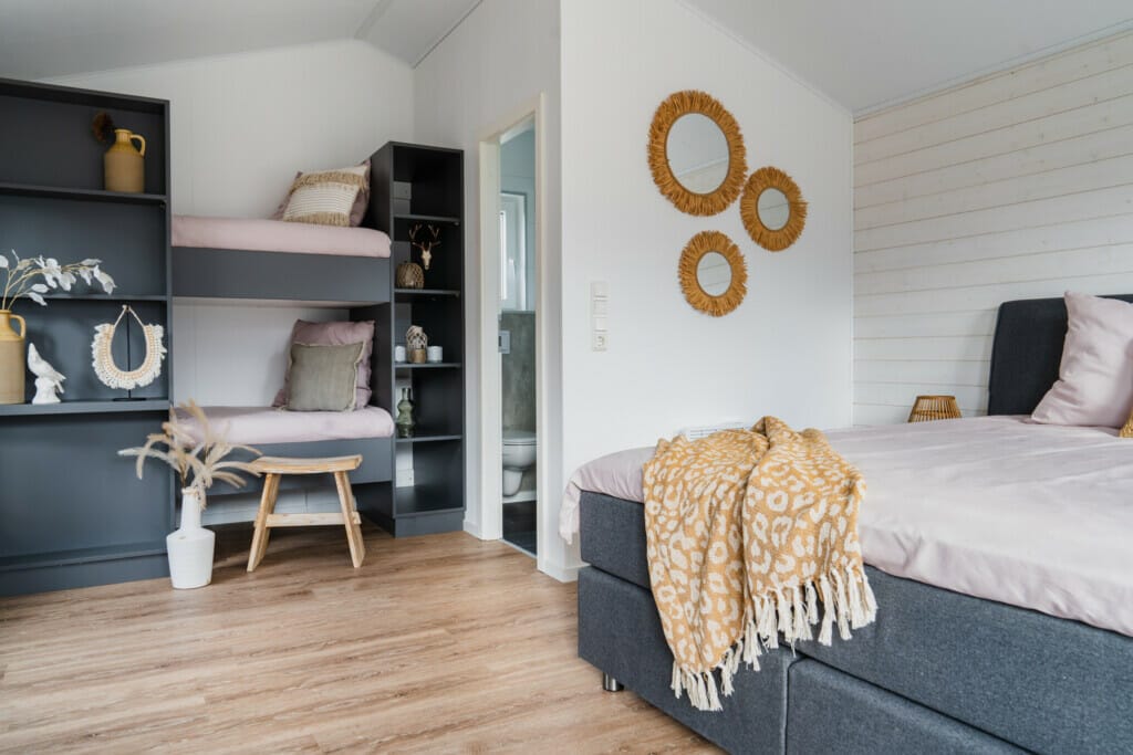 Modernes Einraum-Mobilheim als Bed & Breakfast