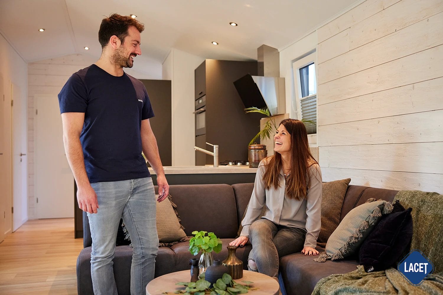 Innenansicht Mobilheim Wohnbereich