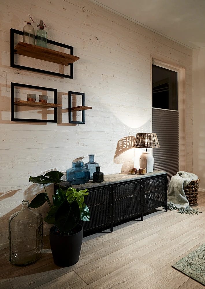 Mobilheim Detailansicht eines Wohnzimmers