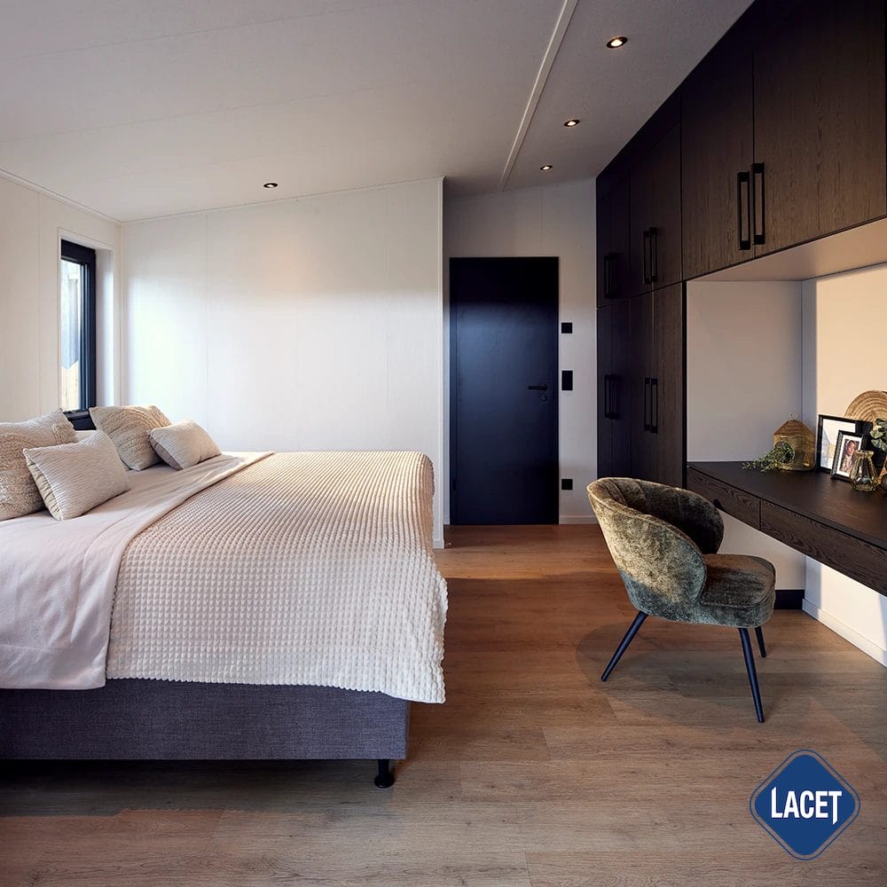 Mobilheim kaufen mit modernem Schlafzimmer