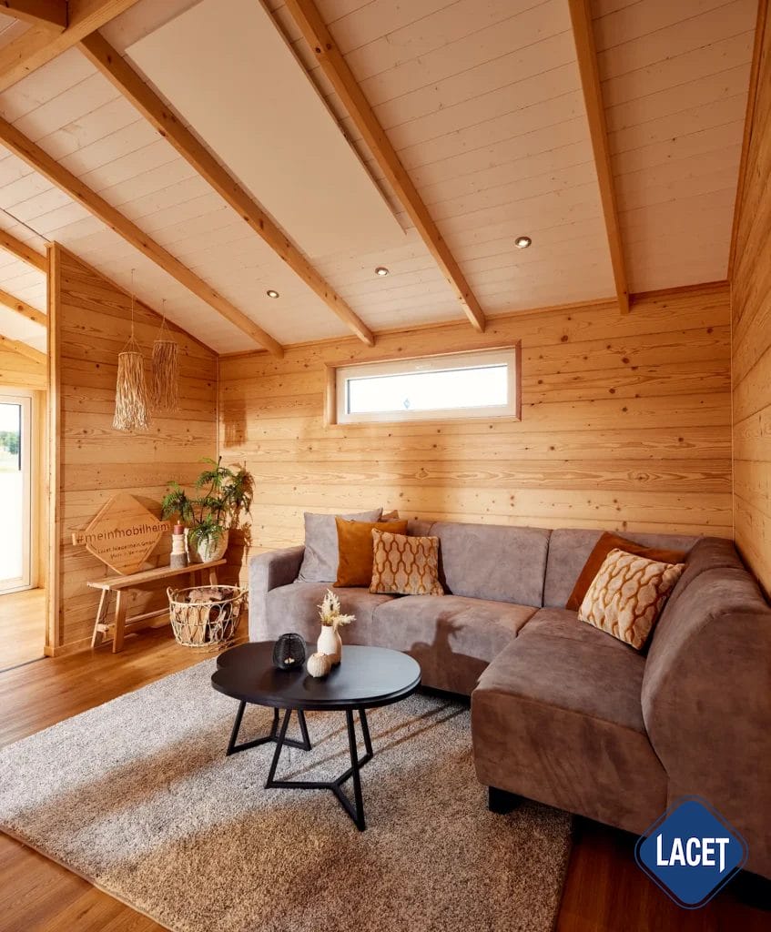 Gemütliches Wohnzimmer Holzchalet Nordica